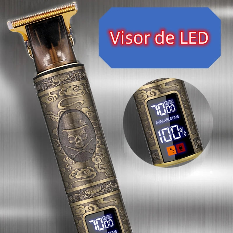 Cortador e Aparador de Cabelo/Barba Elétrico Visor de LED